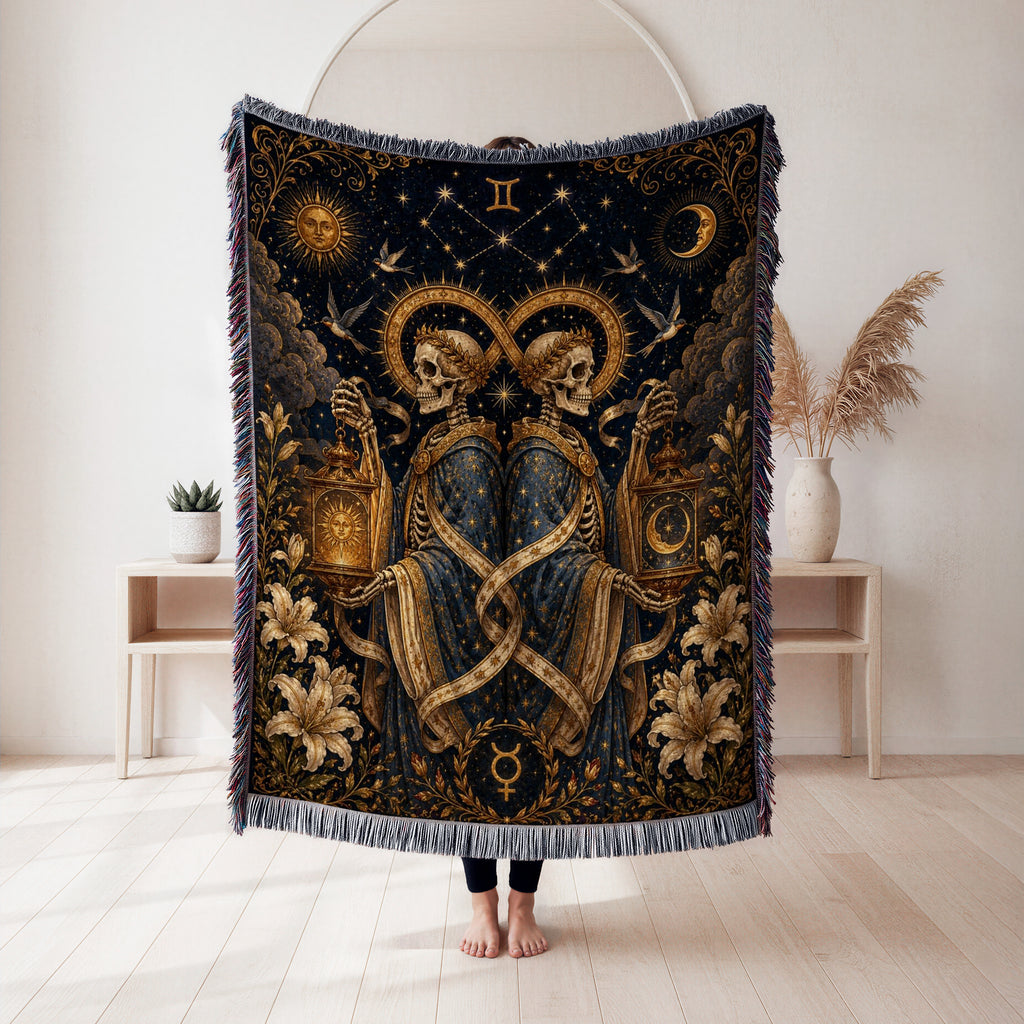 Gemini Twin Lanterns – Gothic Zodiac Blanket