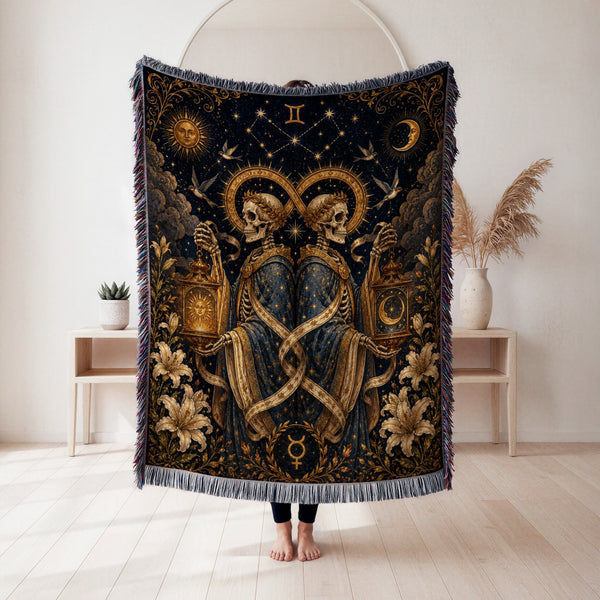 Gemini Twin Lanterns – Gothic Zodiac Blanket