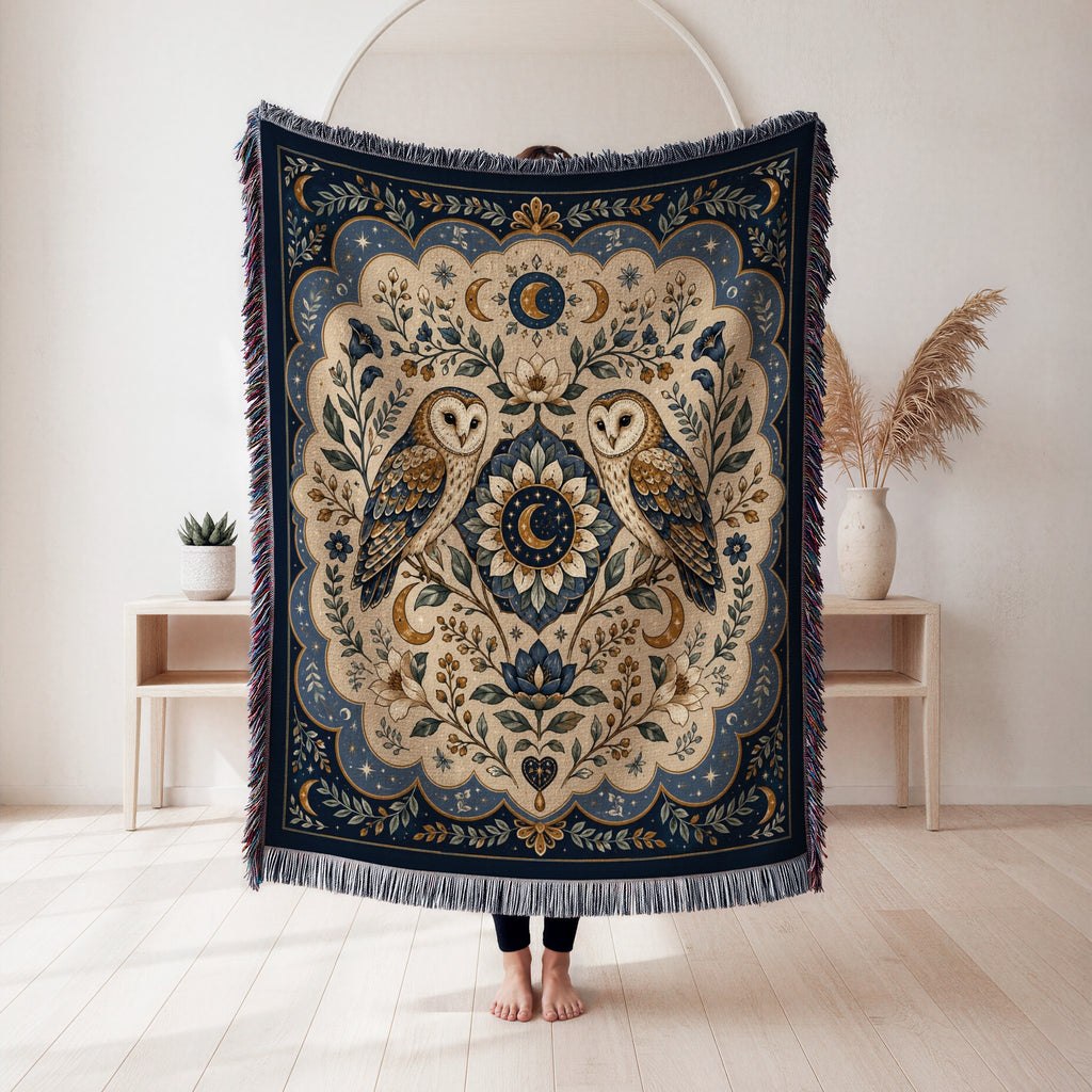 Celestial Owl Garden Blanket