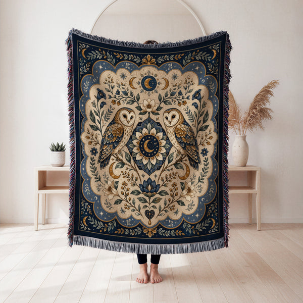 Celestial Owl Garden Blanket