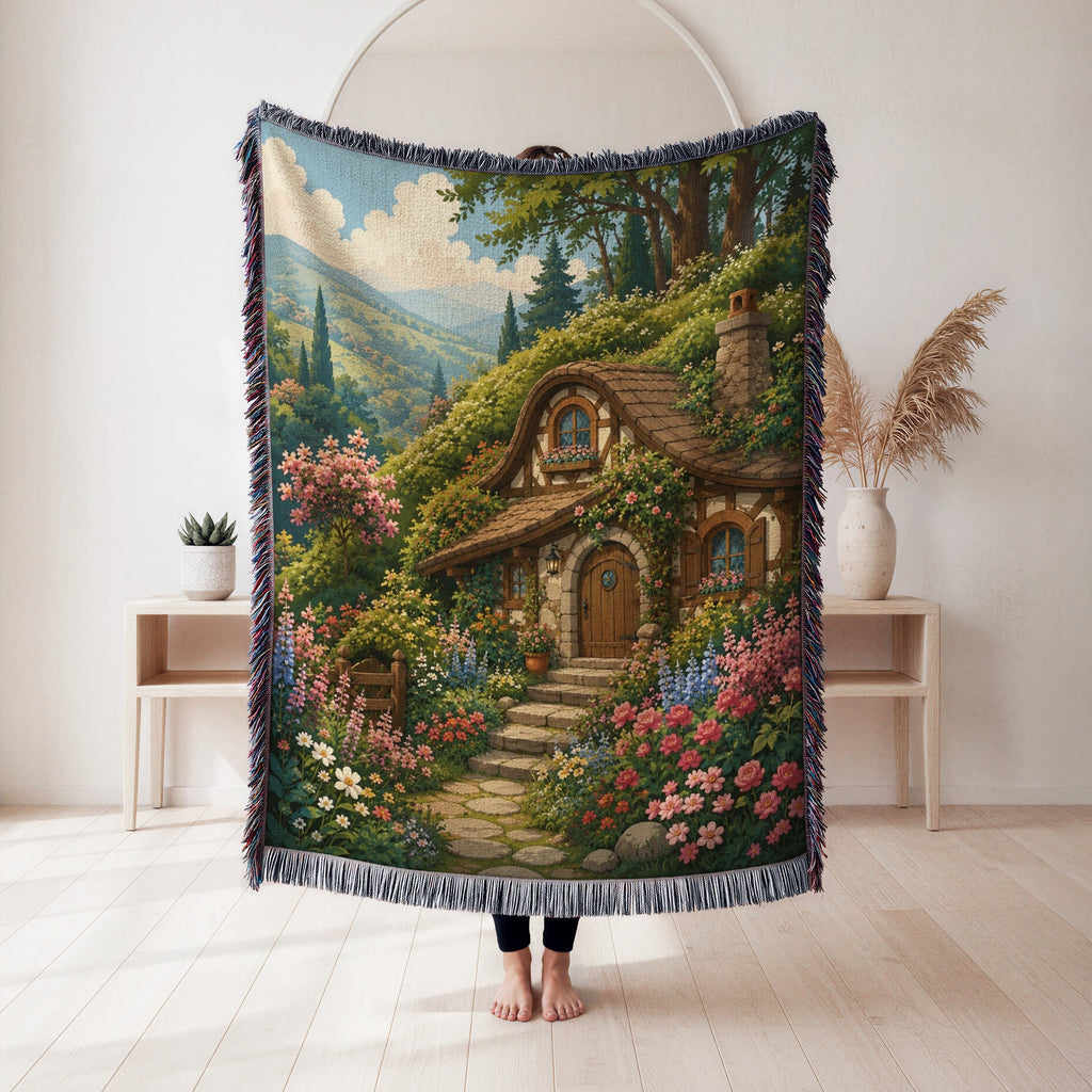 The Hillside Hobbit Cottage Blanket