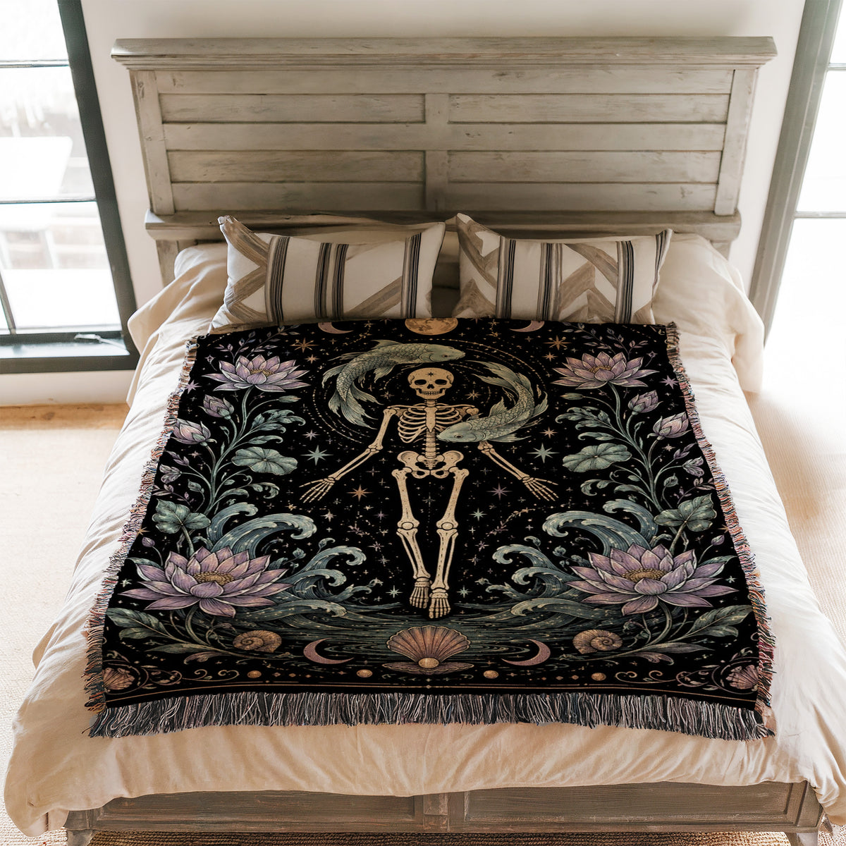 Pisces Celestial Skeleton Blanket