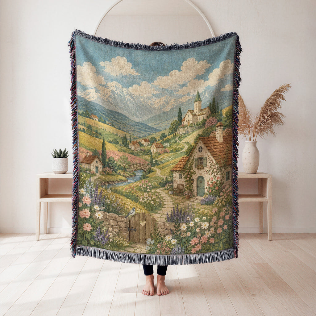 Alpine Cottage Meadow Blanket