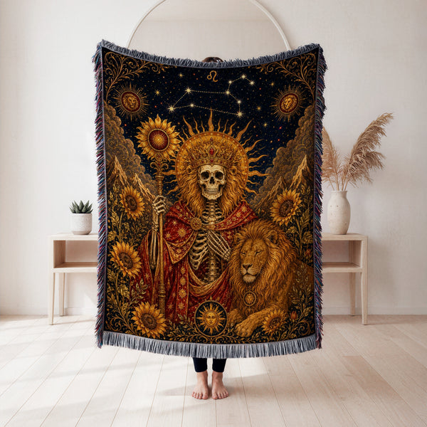 Leo Sun Crown – Gothic Zodiac Blanket