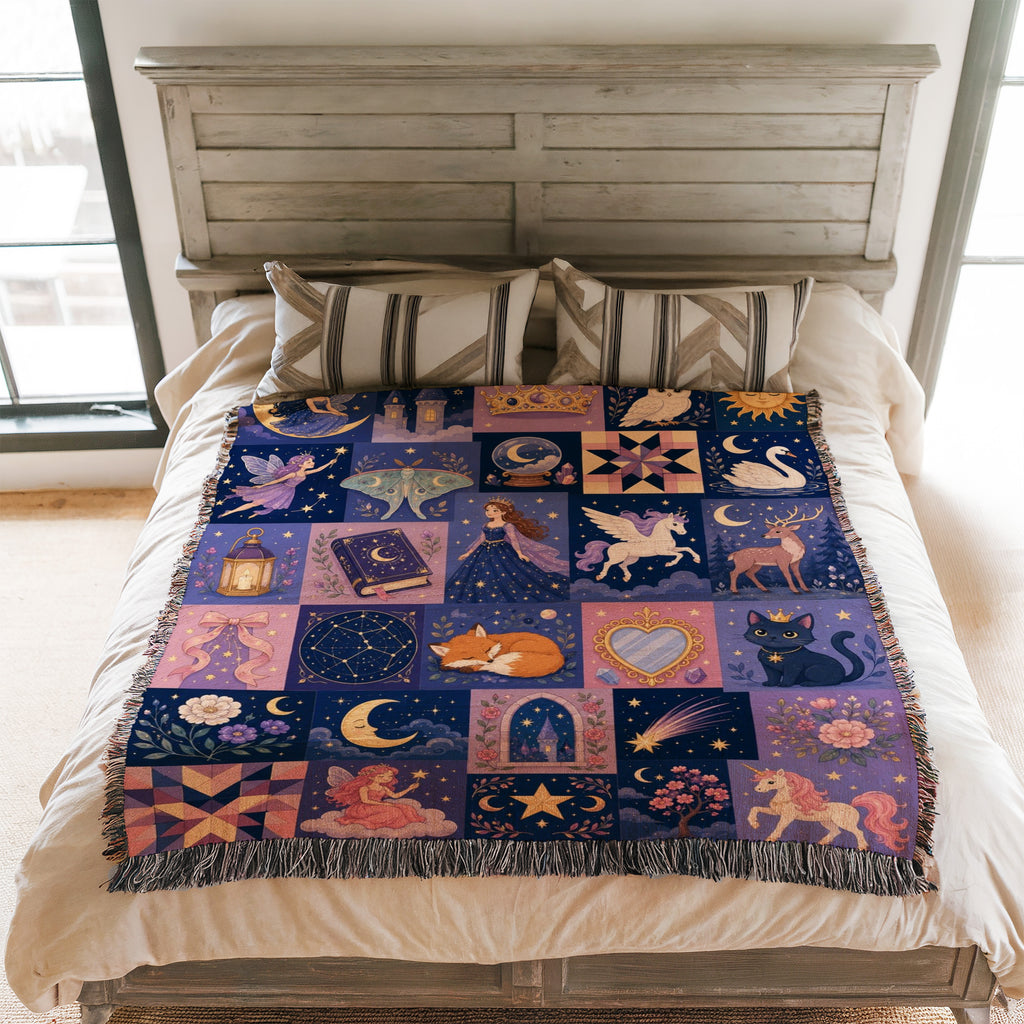 Midnight Fairytale Patchwork Blanket