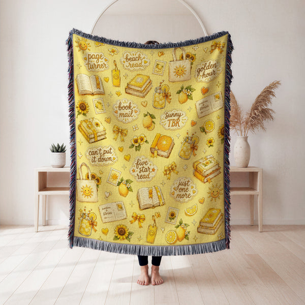 Sunny Book Lover Pattern Blanket