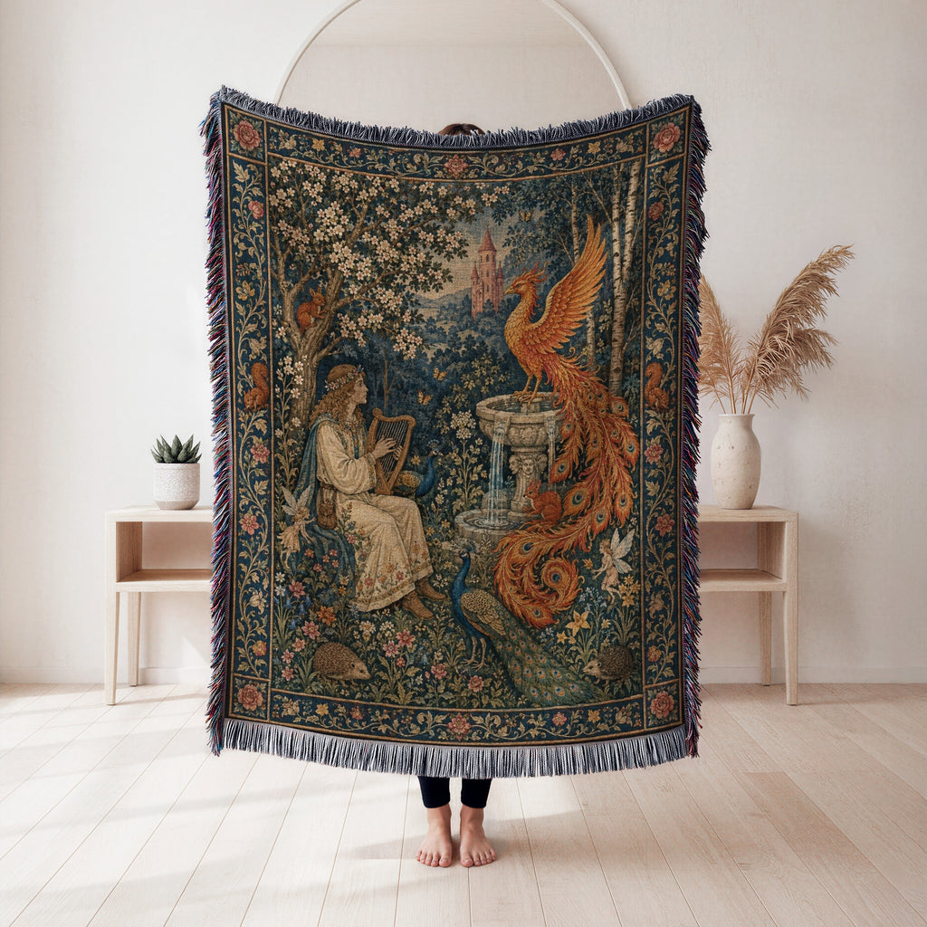 The Phoenix Harp Garden Blanket
