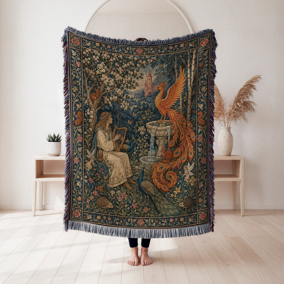The Phoenix Harp Garden Blanket
