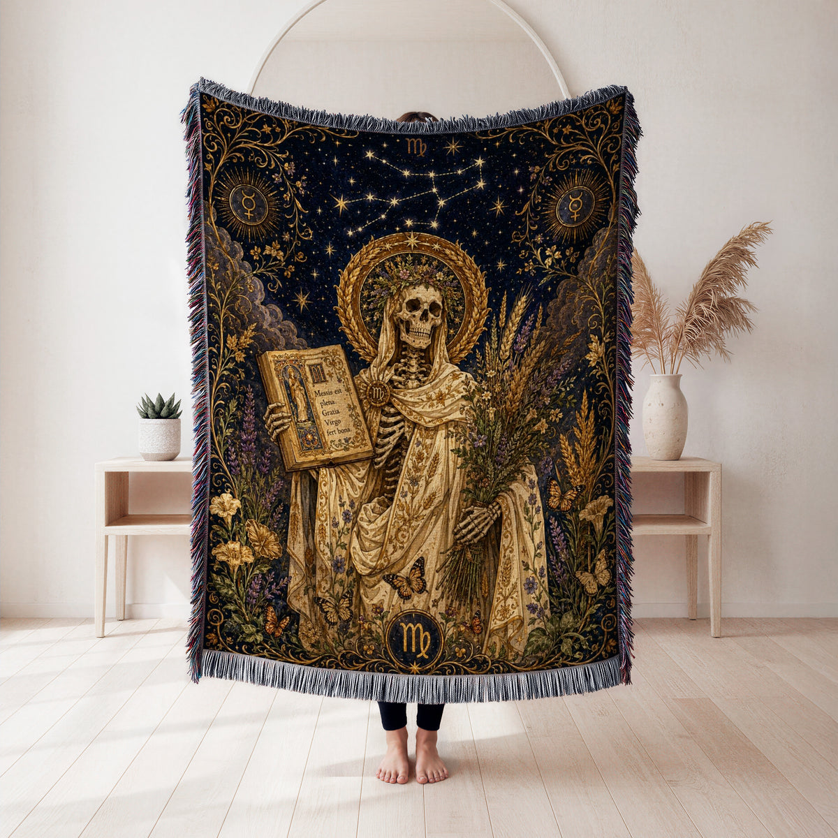 Virgo Harvest Scholar – Gothic Zodiac Blanket