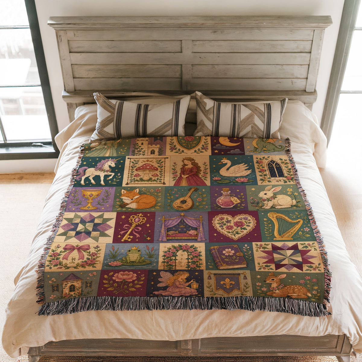 Medieval Fairy Tale Patchwork Blanket