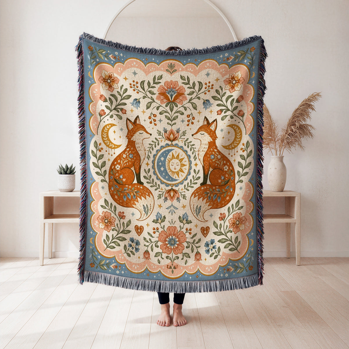 Sun & Moon Fox Blanket