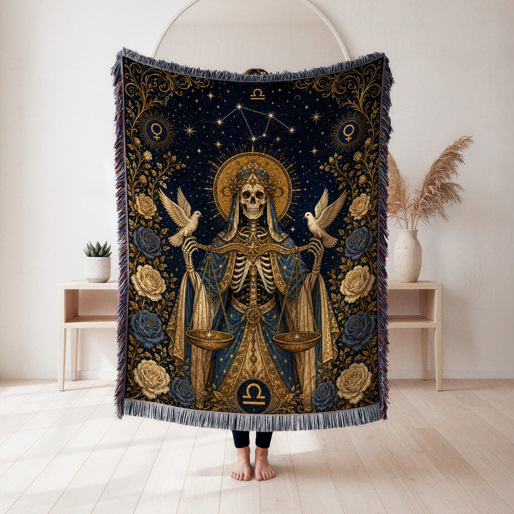 Libra Doves & Scales – Gothic Zodiac Blanket