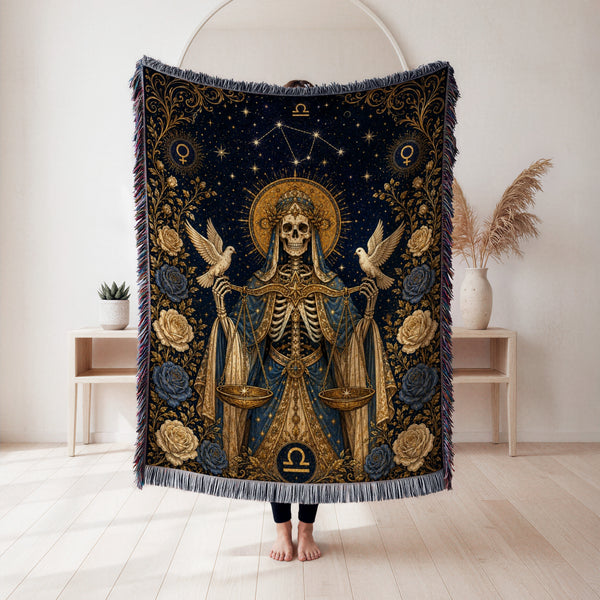 Libra Doves & Scales – Gothic Zodiac Blanket