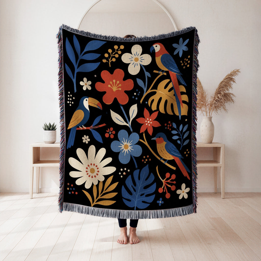 Tropical Birds & Blooms Blanket