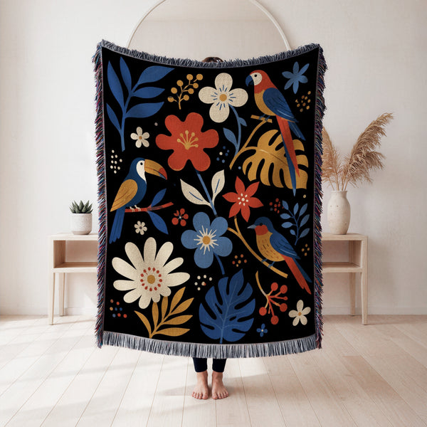 Tropical Birds & Blooms Blanket