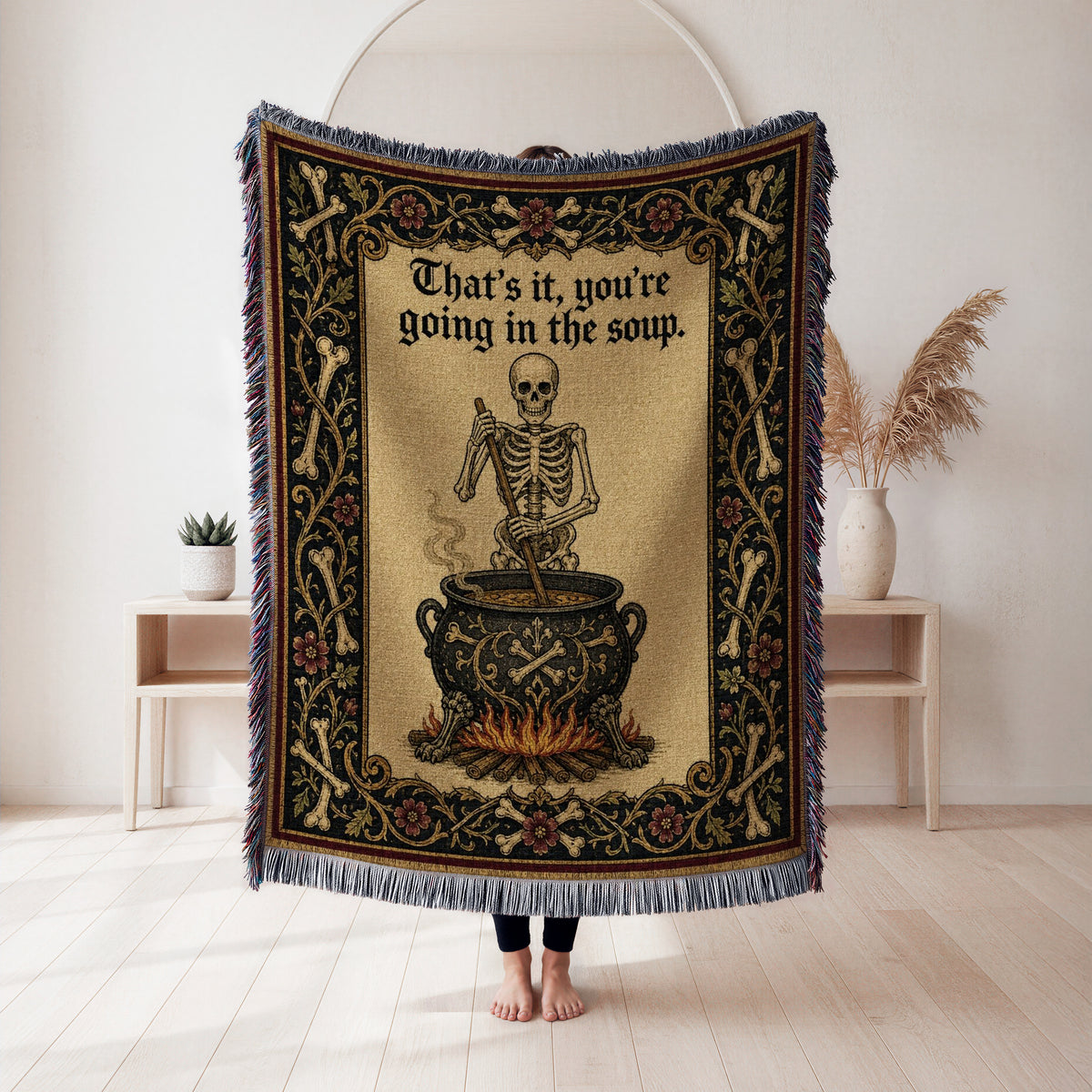 The Soup Pot Skeleton Blanket