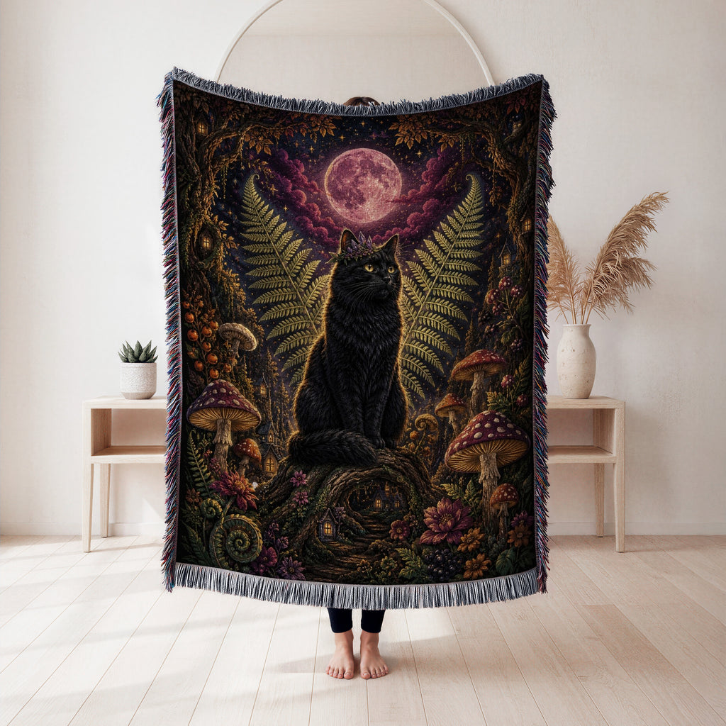 Black Cat of the Moonlit Vale Blanket