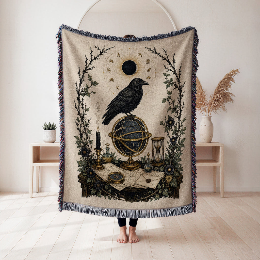 Raven Astrologer's Desk Blanket