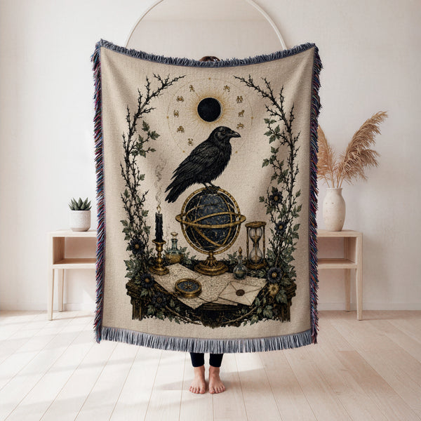 Raven Astrologer's Desk Blanket