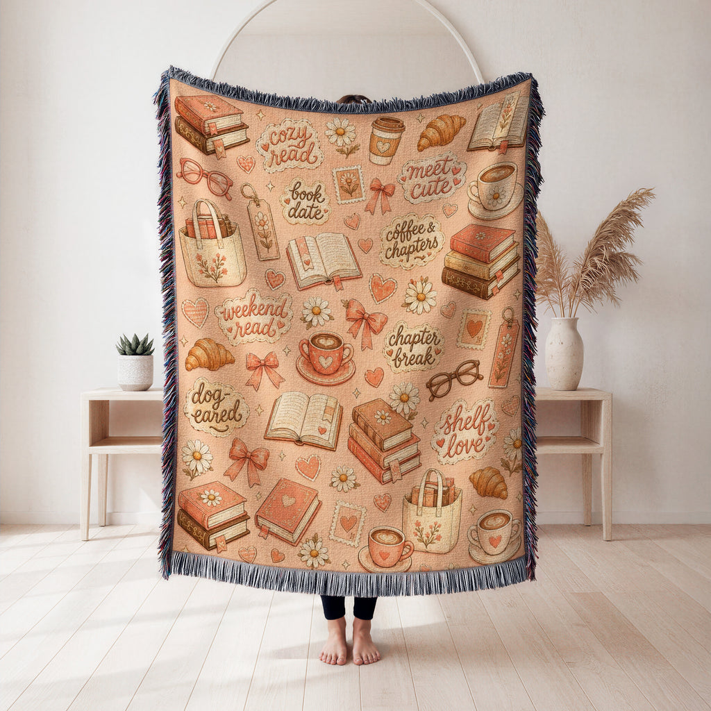 Cozy Café Book Lover Blanket