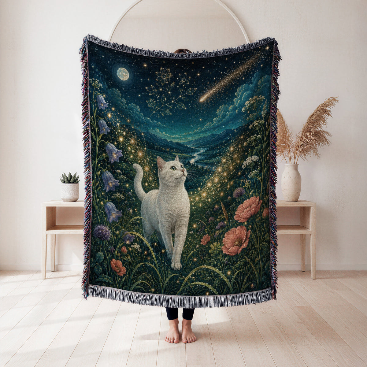 Starlit Meadow Cat Blanket