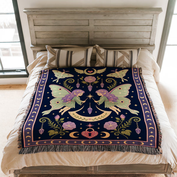 Luna Moth Twin Fairies Blanket