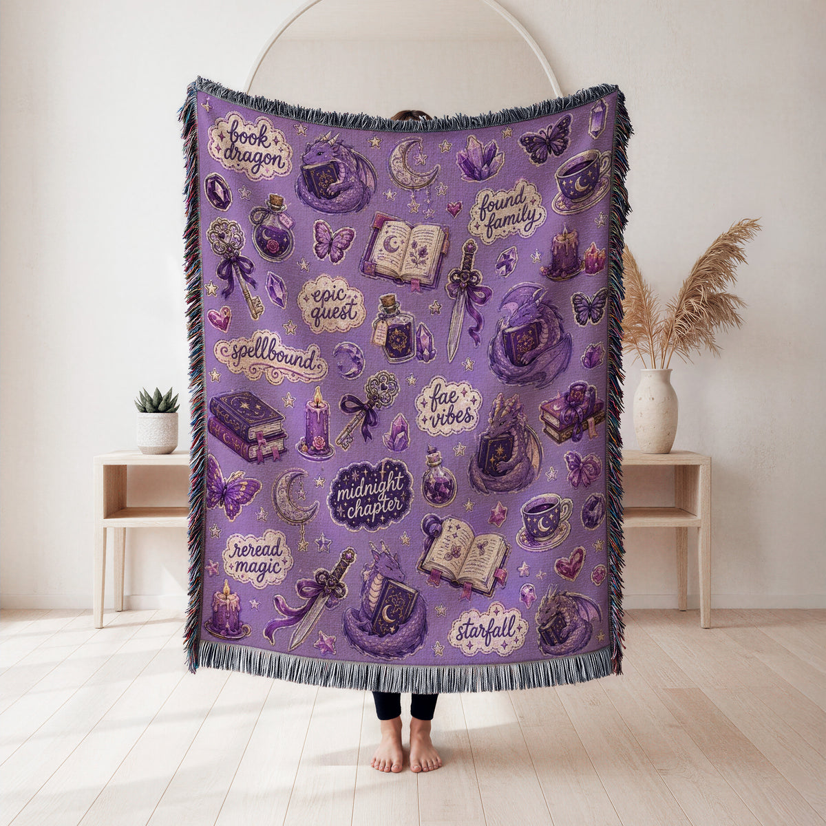 Purple Fantasy Reader Pattern Blanket