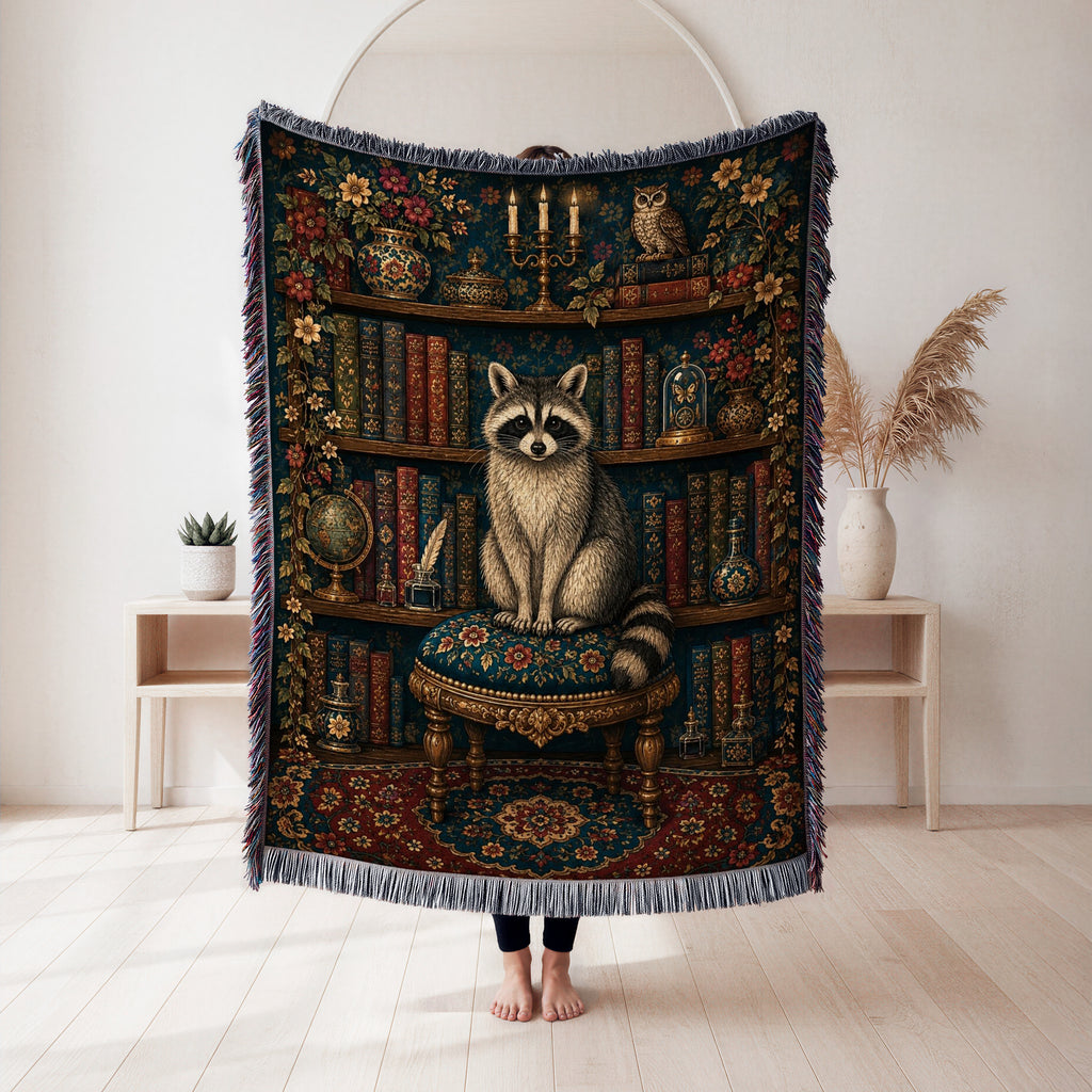 The Raccoon Scholar Library Blanket