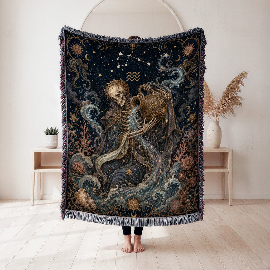Aquarius Starwater Bearer – Gothic Zodiac Blanket
