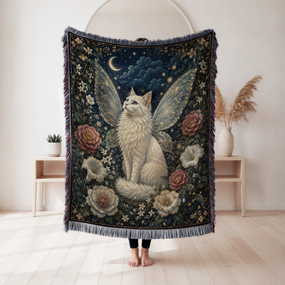 Moonlit Fairy Cat Blanket