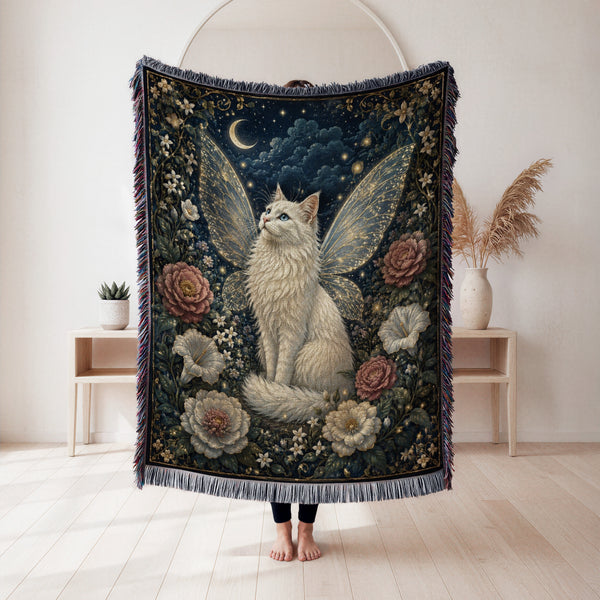 Moonlit Fairy Cat Blanket