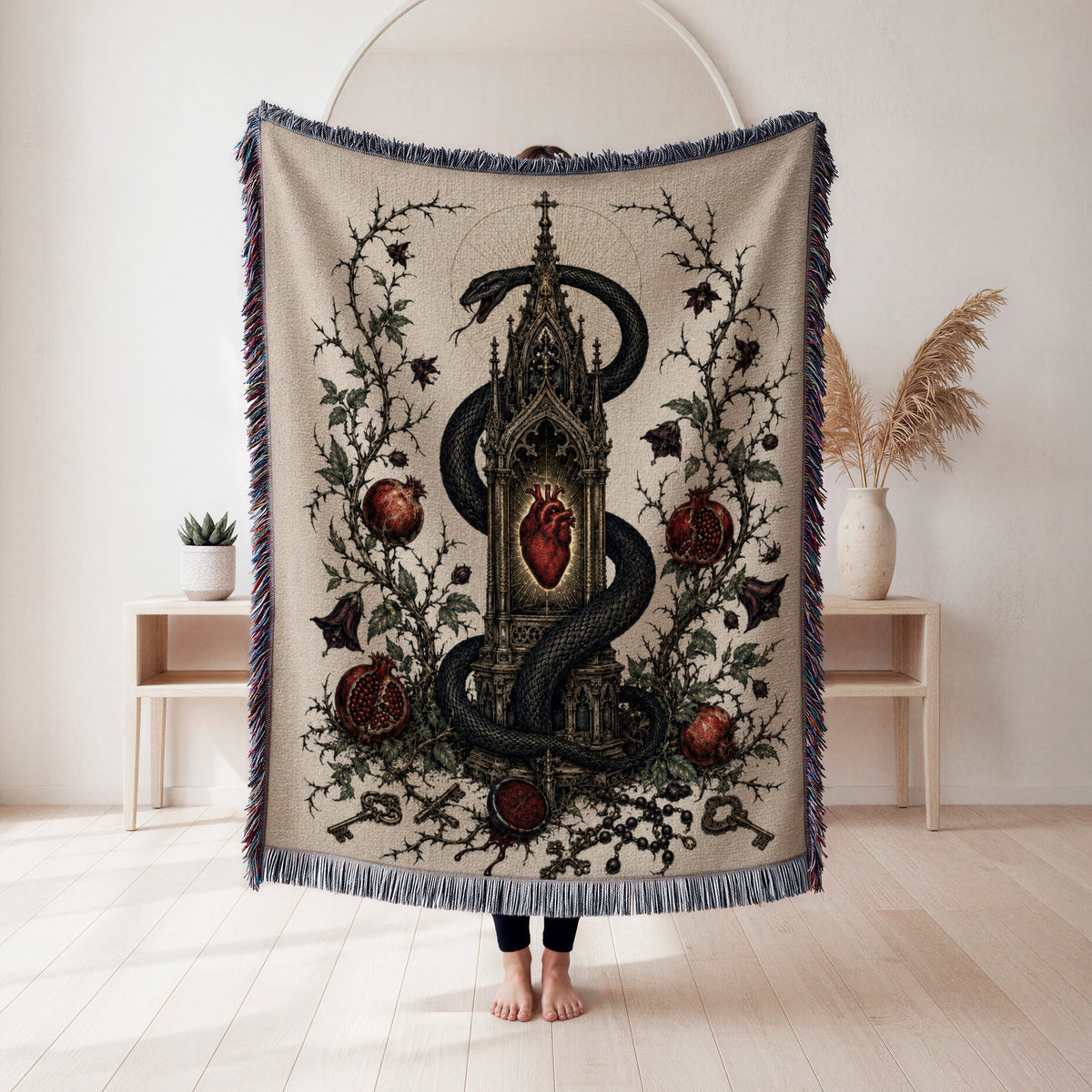 Serpent & Sacred Heart Blanket