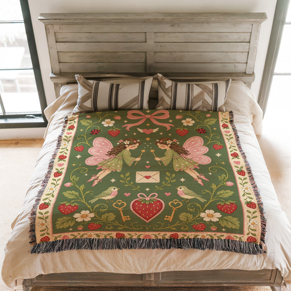 Strawberry Love Fairies Blanket