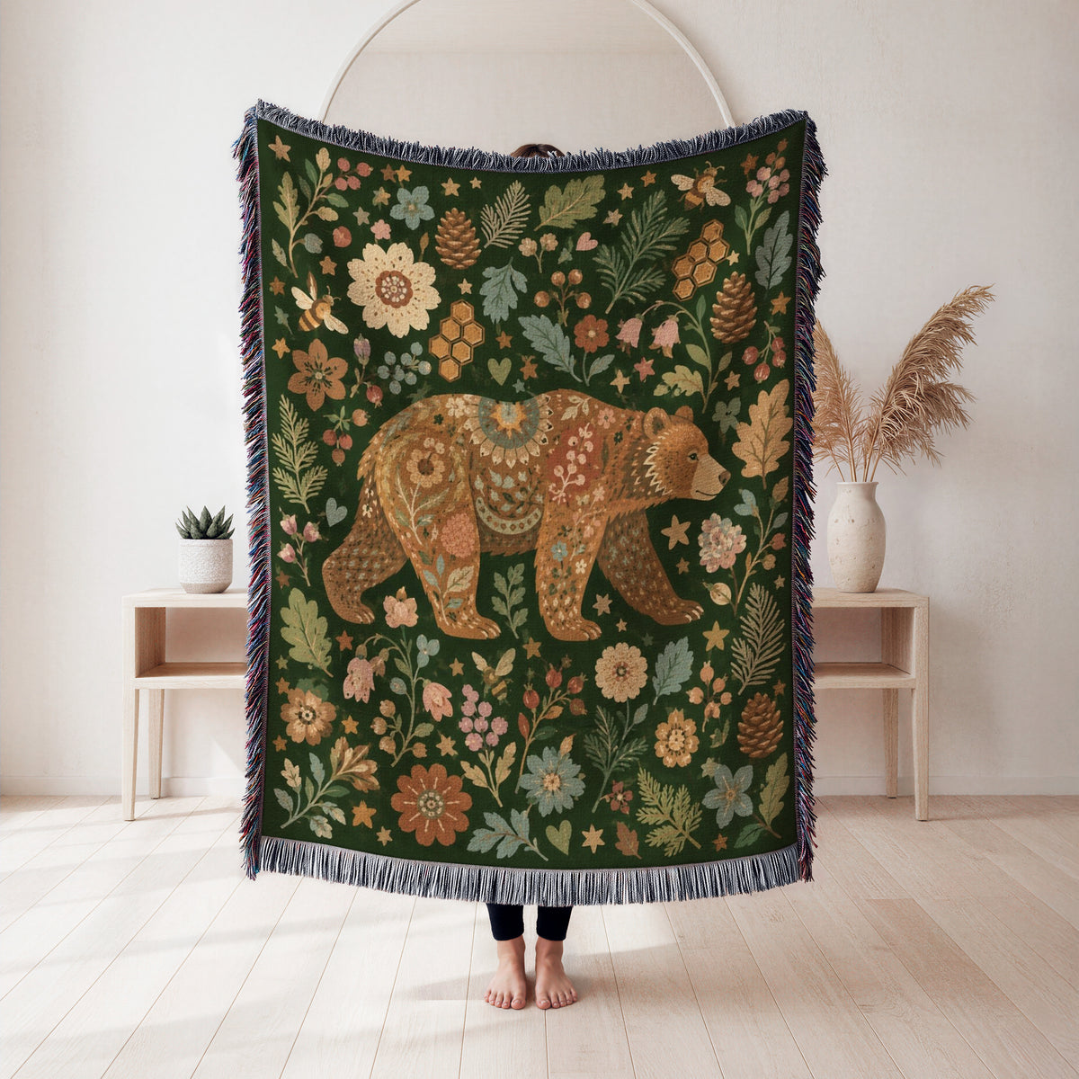 Woodland Honey Bear Blanket