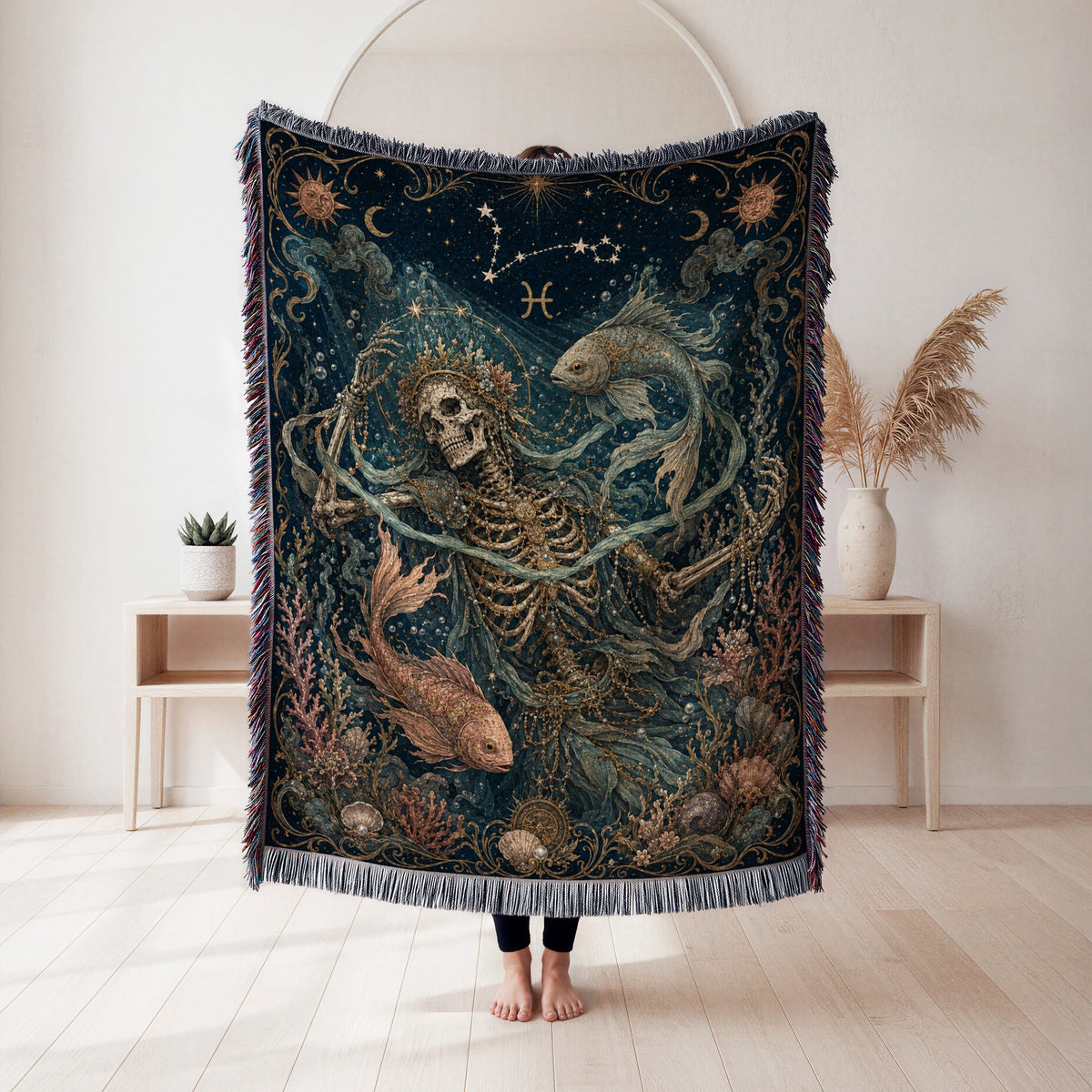 Pisces Deepwater Dreamer – Gothic Zodiac Blanket