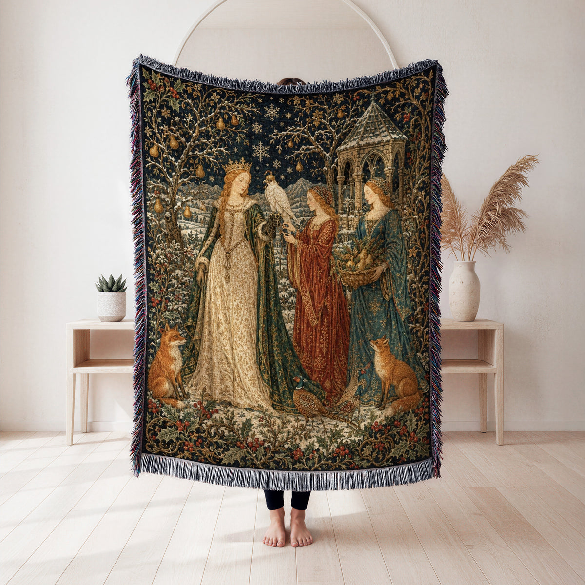 The Winter Falcon Court Blanket