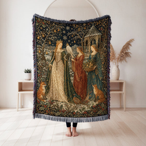 The Winter Falcon Court Blanket