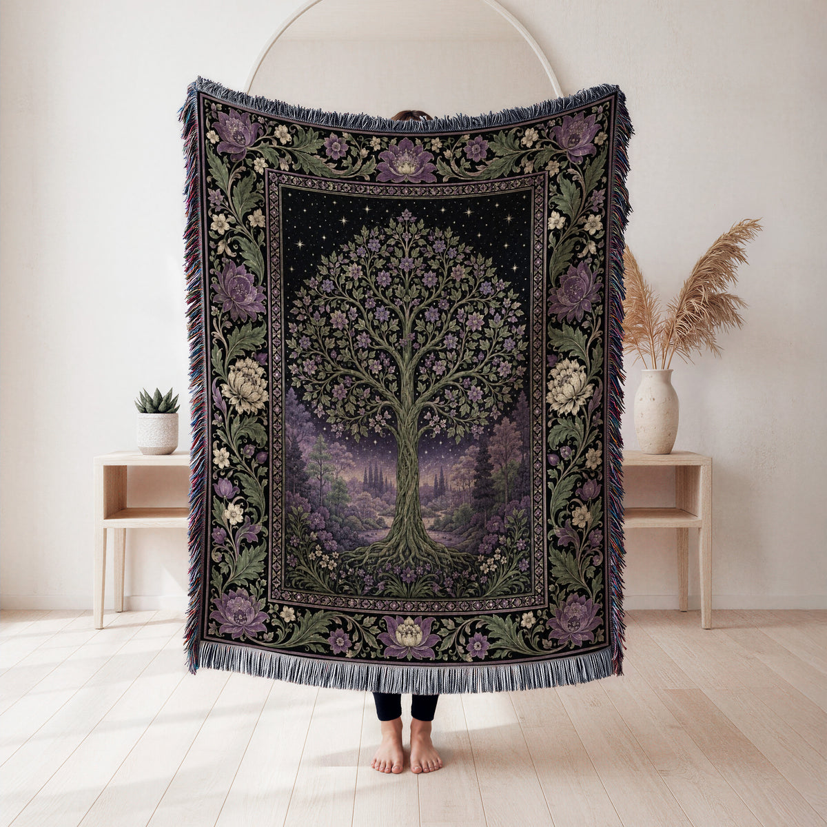 Lilac Starlight Tree Blanket