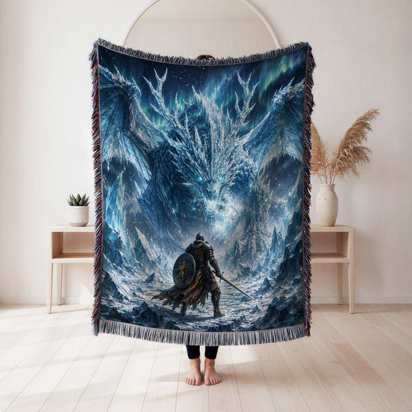 The Frostbound Dragon Blanket