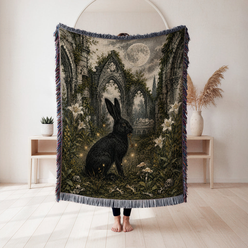 Black Rabbit of the Moonlit Ruins Blanket