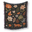 Foxes in the Autumn Garden Blanket