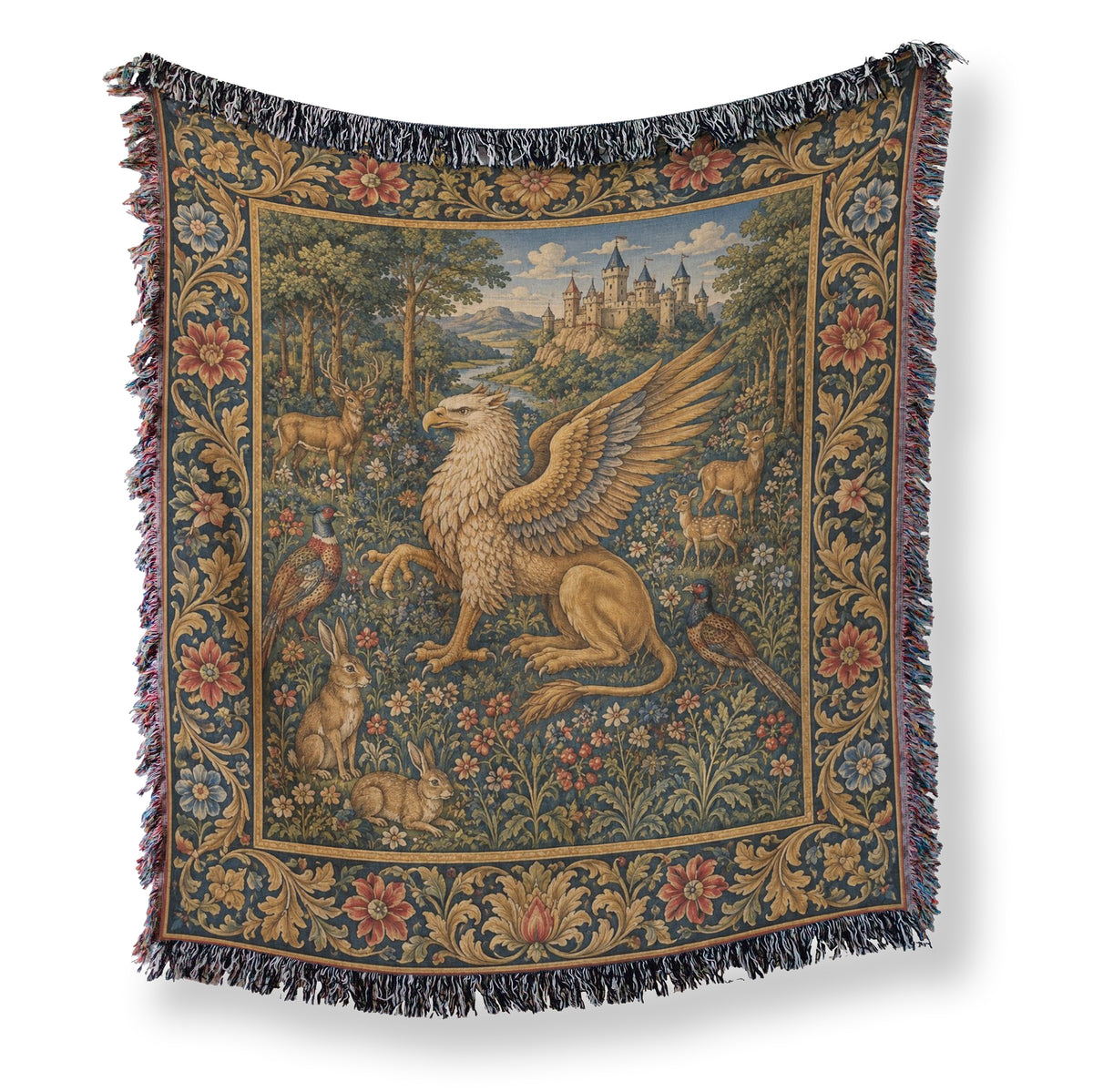 The Golden Griffin Garden Blanket