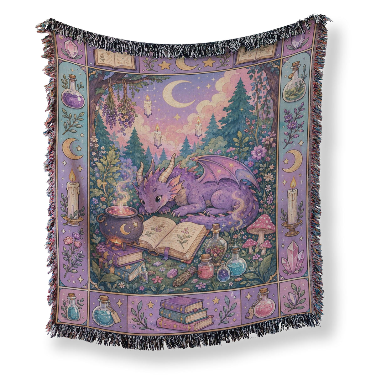 Purple Potion Dragon Reader Blanket