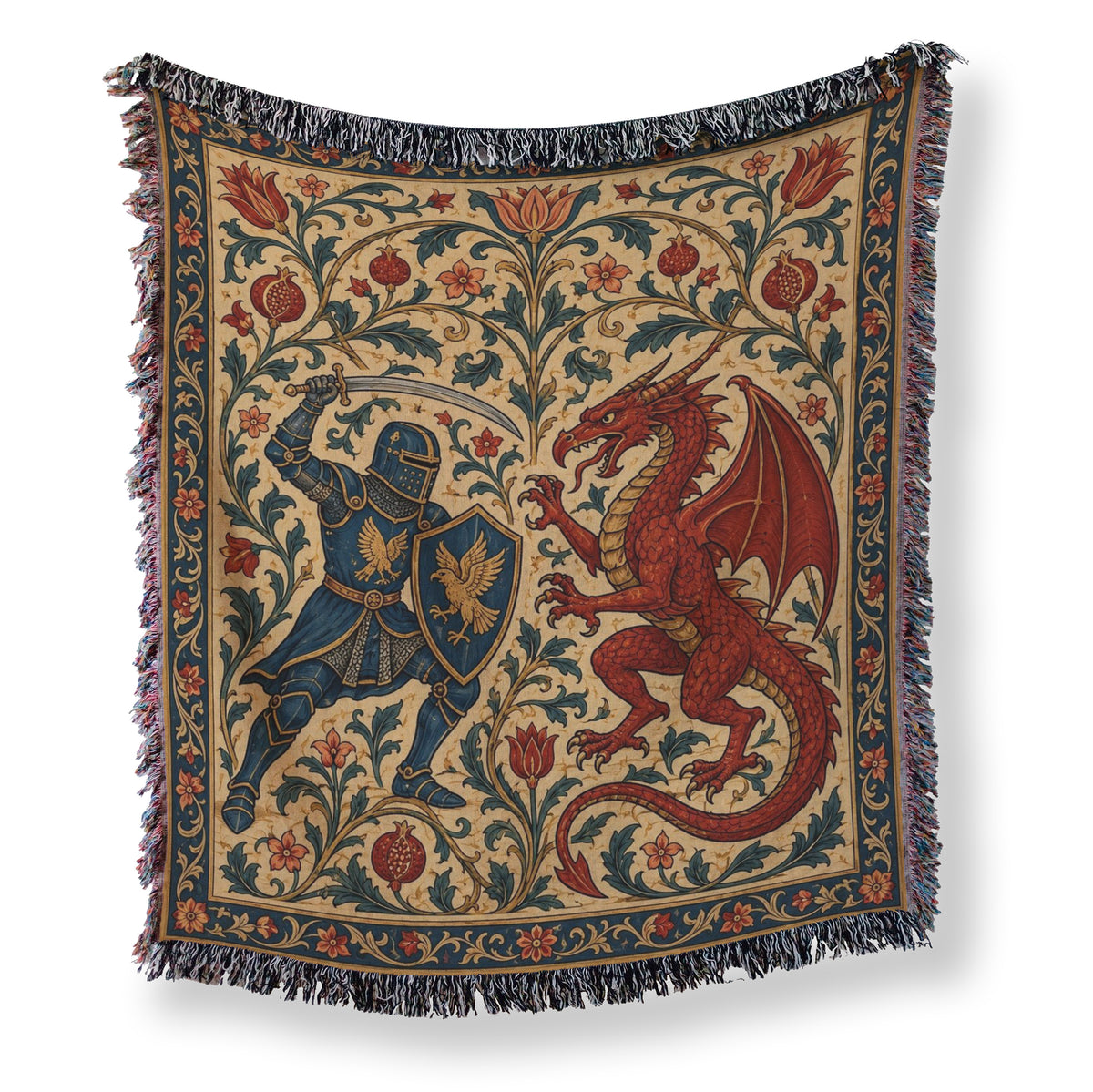 The Pomegranate Dragon Duel Blanket
