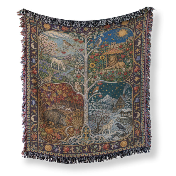 The Four Seasons Bestiary Blanket