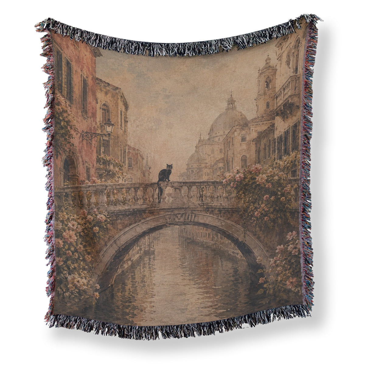 Vintage Venice Black Cat Blanket Main image