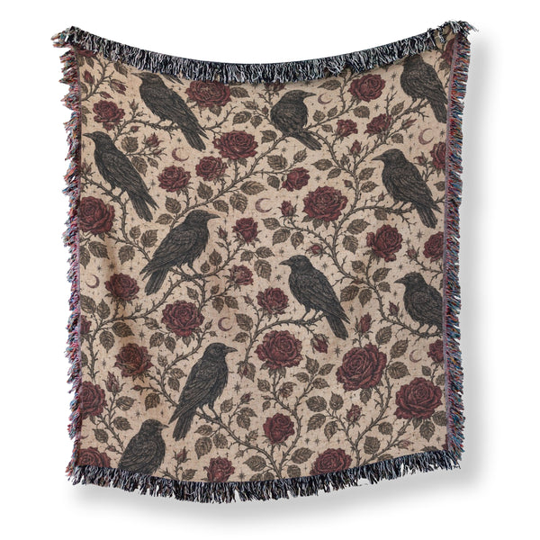 Ravens & Crimson Roses Blanket