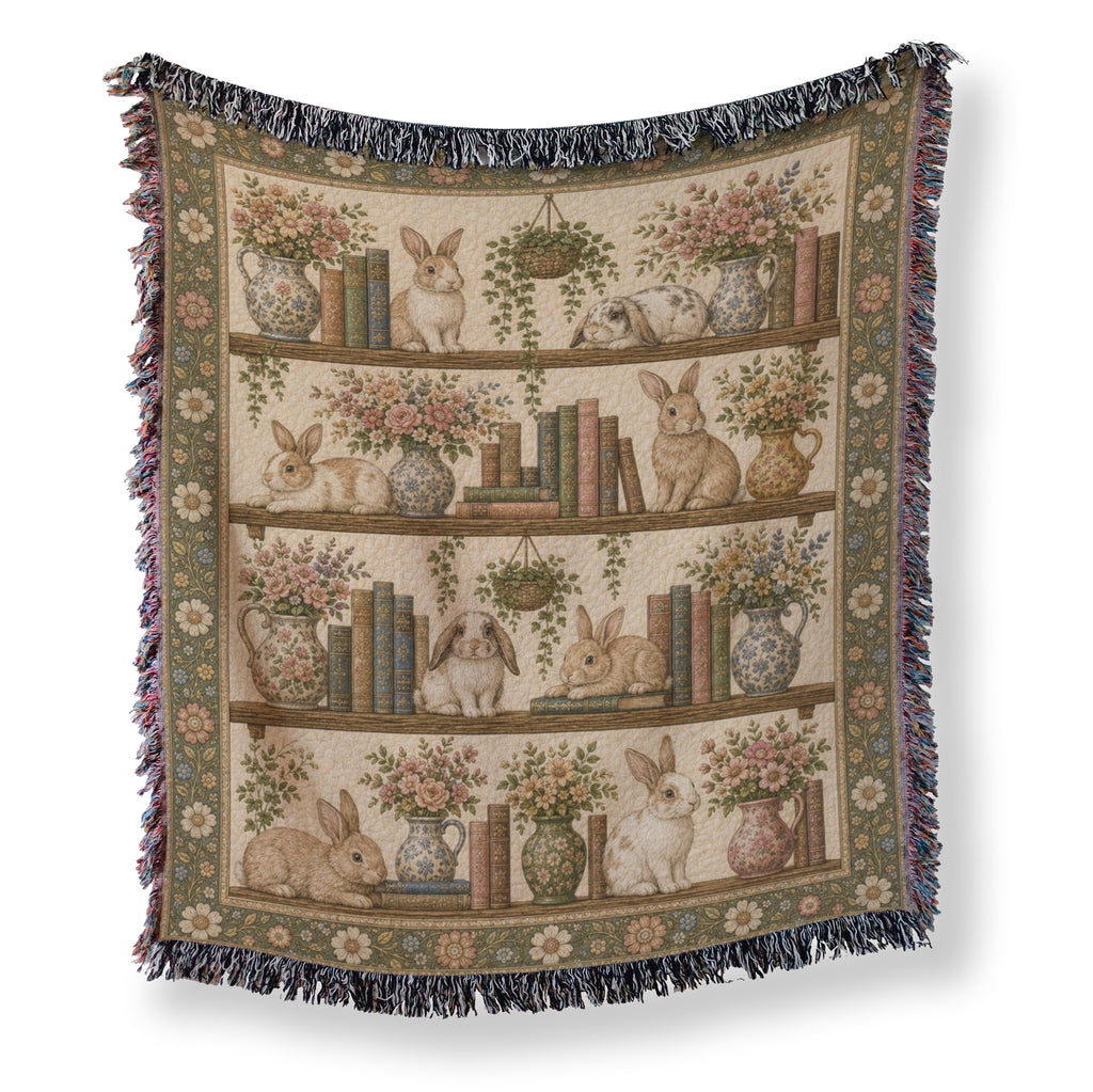 Rabbit Botanical Bookshelf Blanket