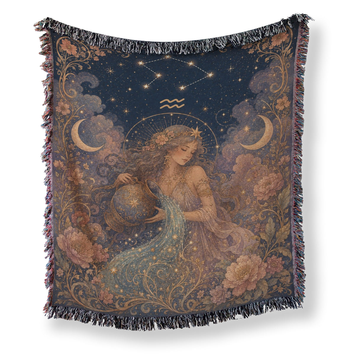 Aquarius Celestial Water Bearer Blanket
