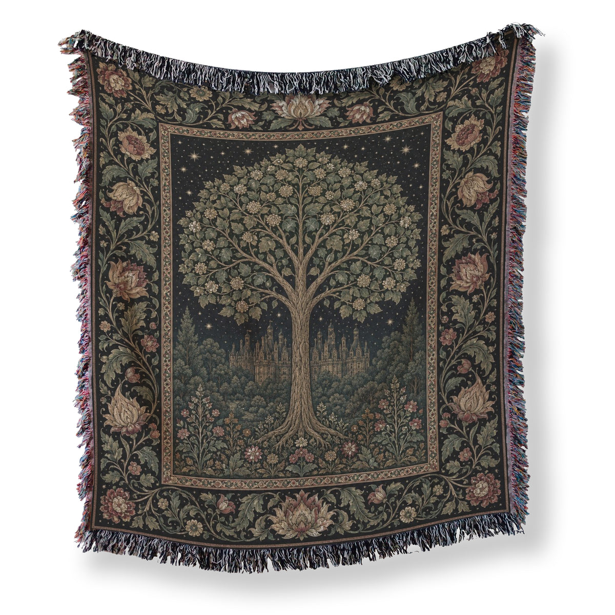 The Moonlit Palace Tree Blanket